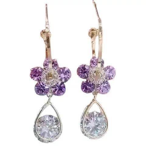 Amethyst Flower Earrings