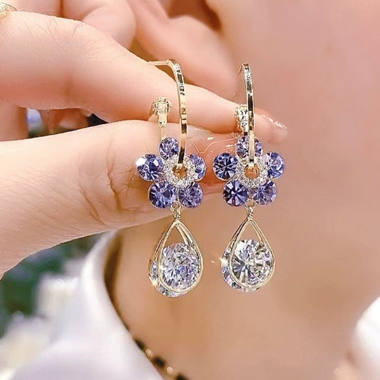 Amethyst Flower Earrings