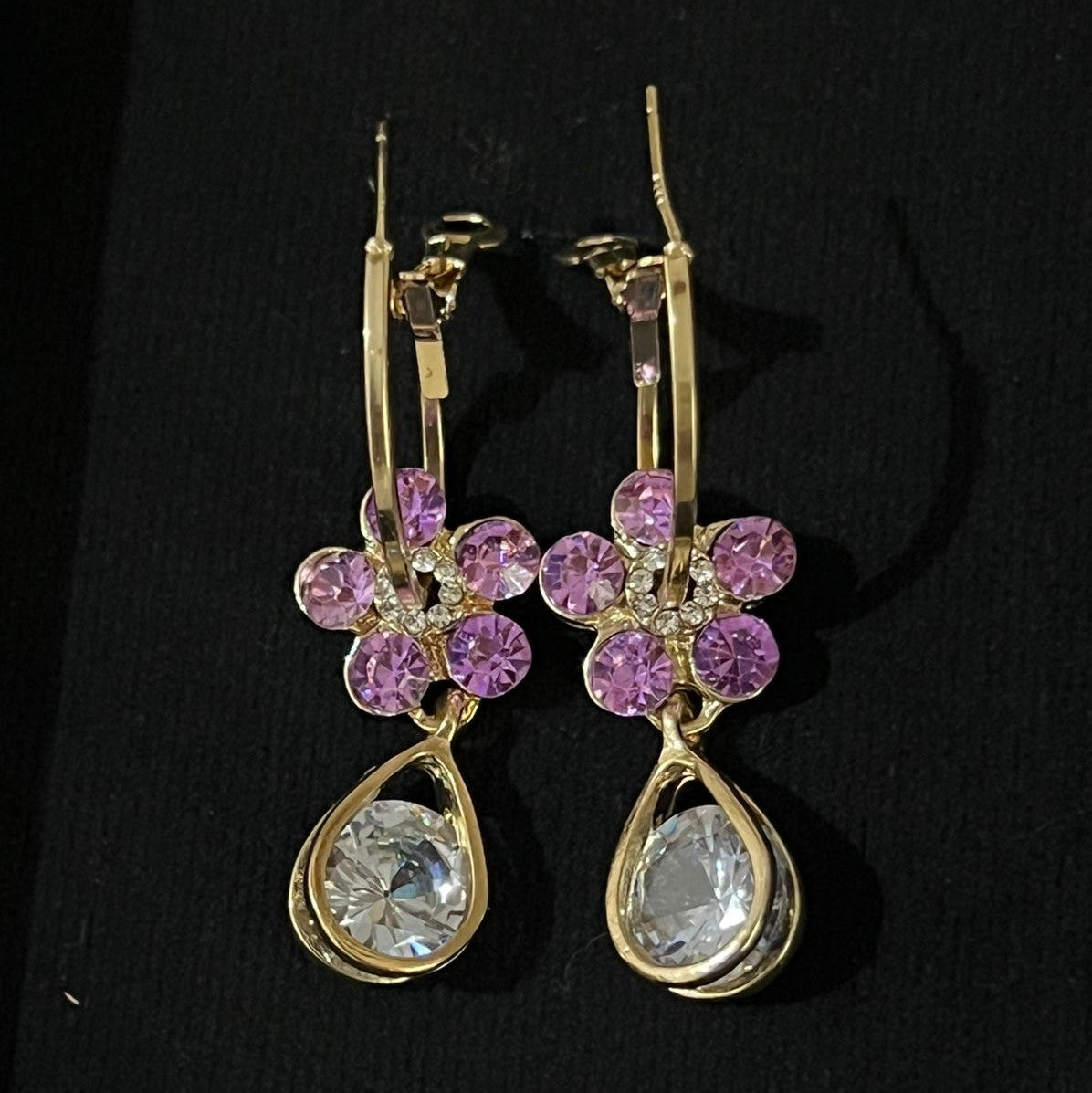 Amethyst Flower Earrings