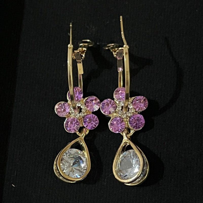 Amethyst Flower Earrings