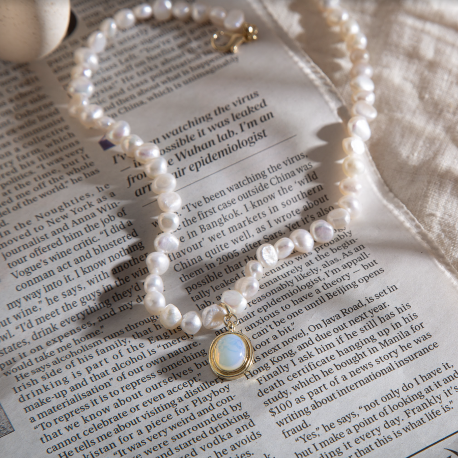 Freshwater Pearl & Moonstone Necklace