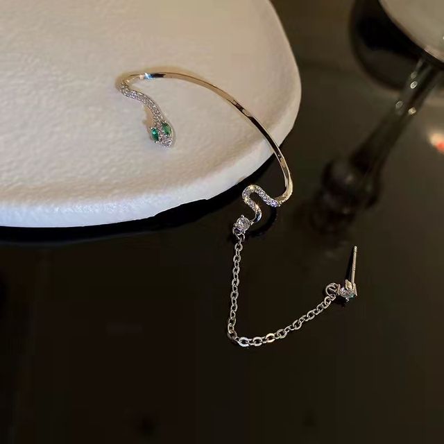 Shiny Zircon Snake Ear Cuff