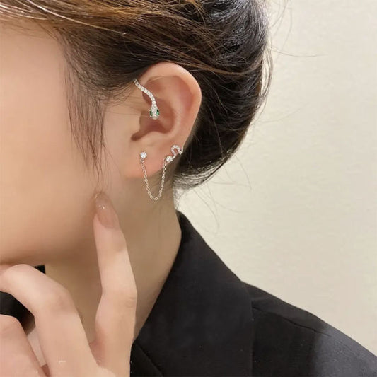 Shiny Zircon Snake Ear Cuff