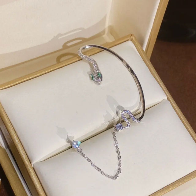 Shiny Zircon Snake Ear Cuff